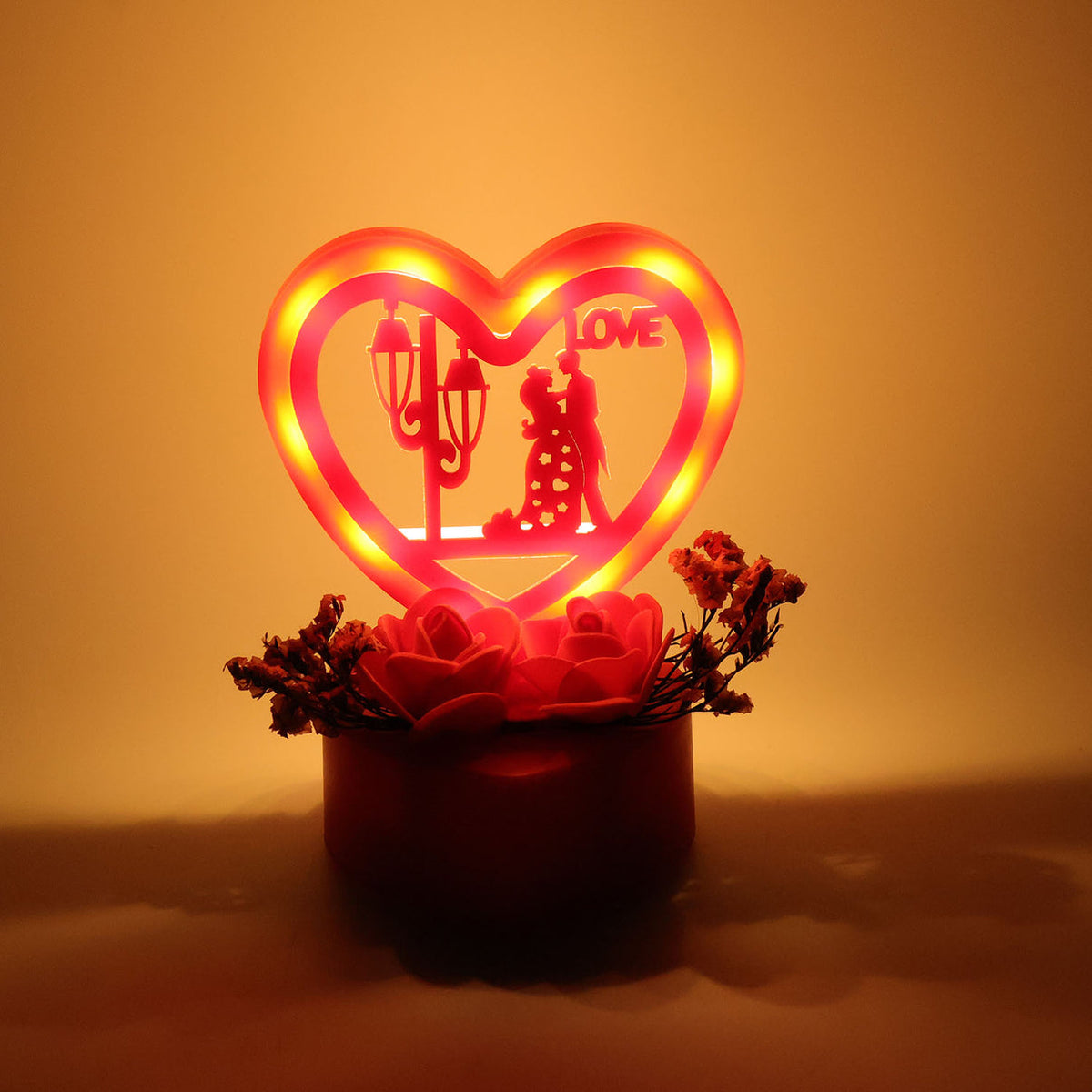 Romantic Heart Love Decorative Gift Set – Elegant Rose & Candle Decor
