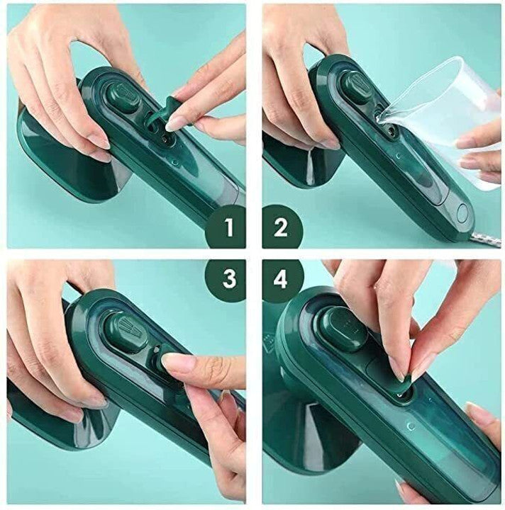 Mini Steamer & Iron: 2-in-1 Portable Machine.